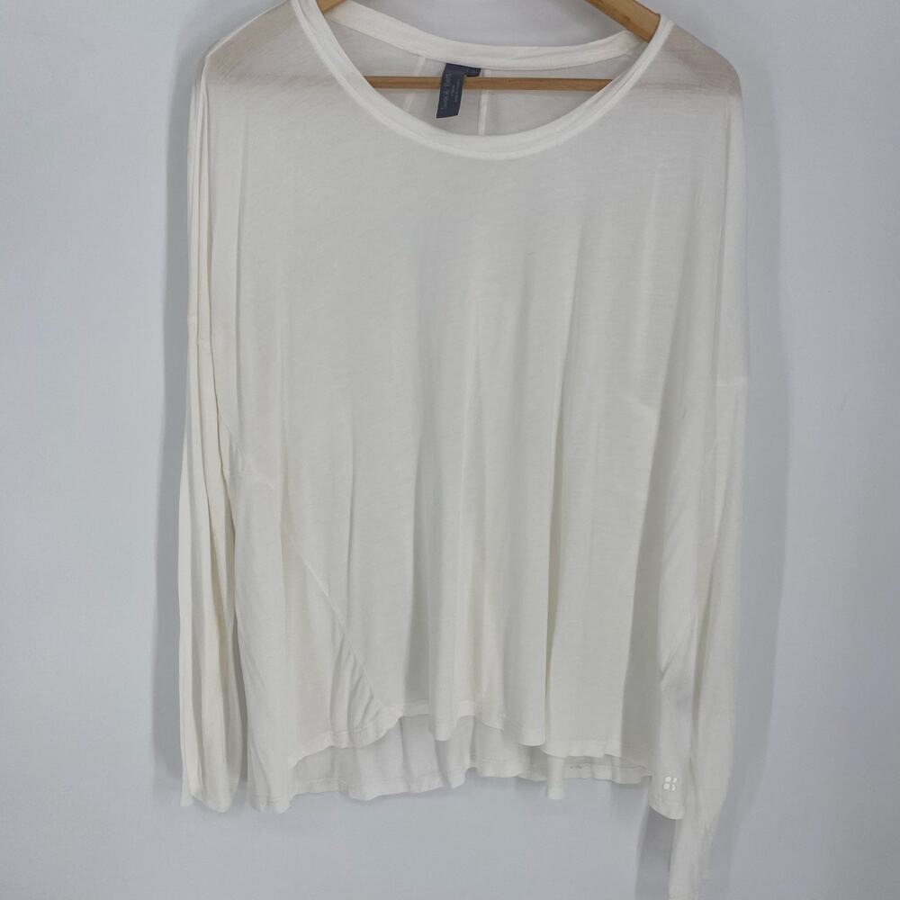Sweaty Betty Top Women’s Large White Oversized Athleisure Workout Yoga Dance